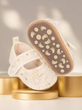 Baby Apricot Side Flower Embroidered Shoes