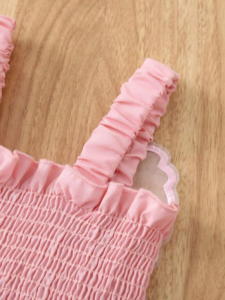 Baby Pink Butterfly Mesh Tulle Dress