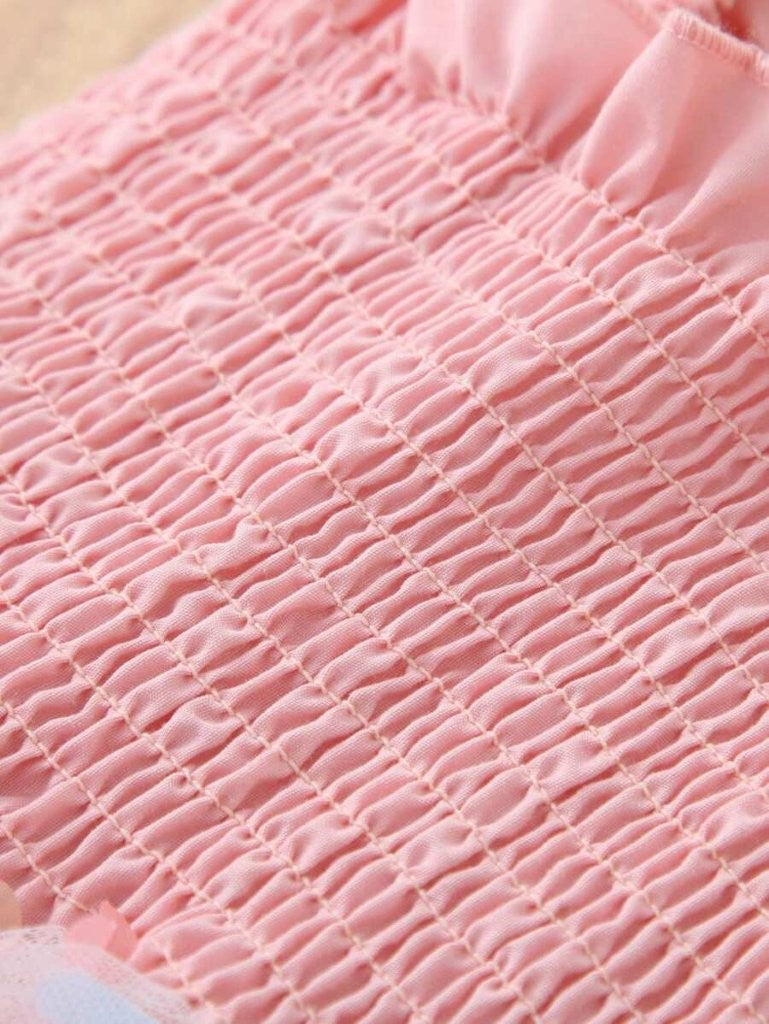 Baby Pink Butterfly Mesh Tulle Dress
