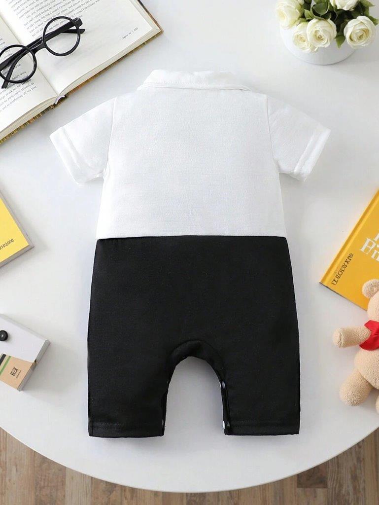 Baby Black Bow Tie Romper