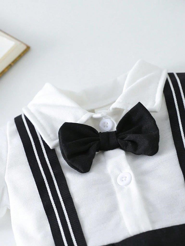 Baby Black Bow Tie Romper