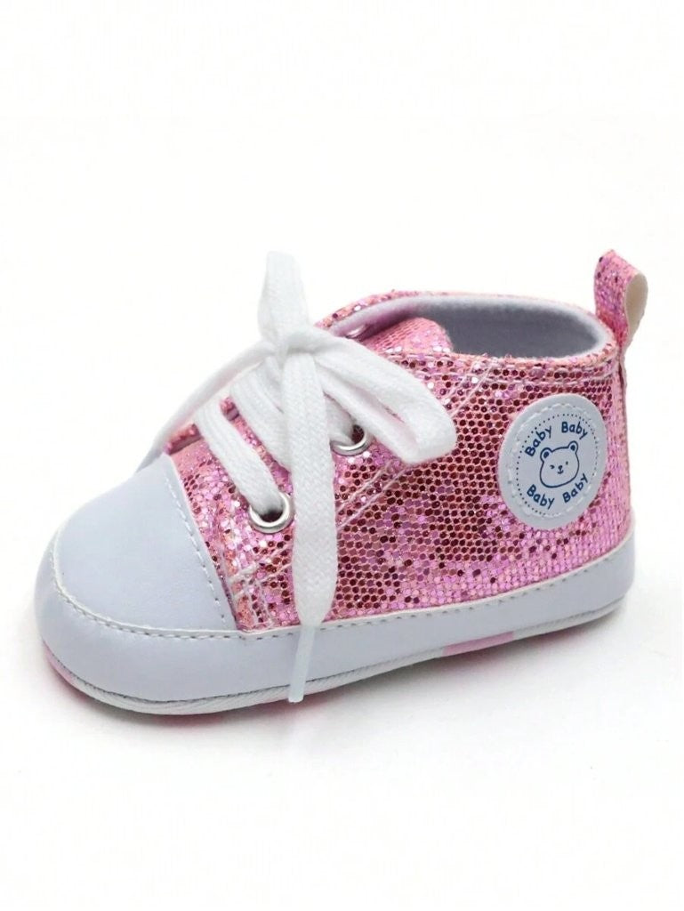 Baby Shiny Pink Bear Sneakers