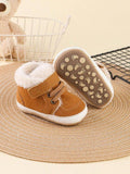 Baby Boy Fuzzy Strap Sneakers Brown