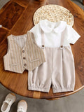 Baby Cute Stripe Vest With Romper Set