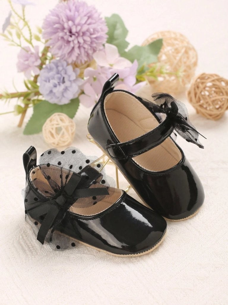 Baby Flower Princess Flats Black
