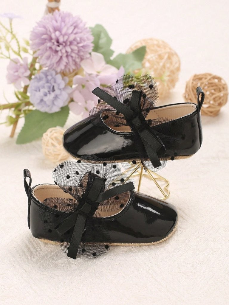 Baby Flower Princess Flats Black