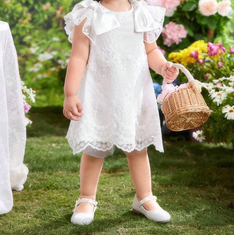 Baby Elegant Detachable Shoulder Bows Dress