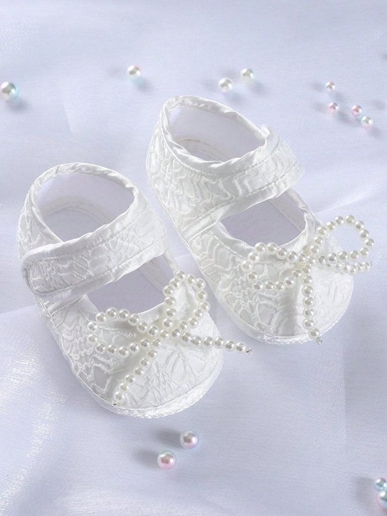 Baby Soft Sole Pearl Bow Flats