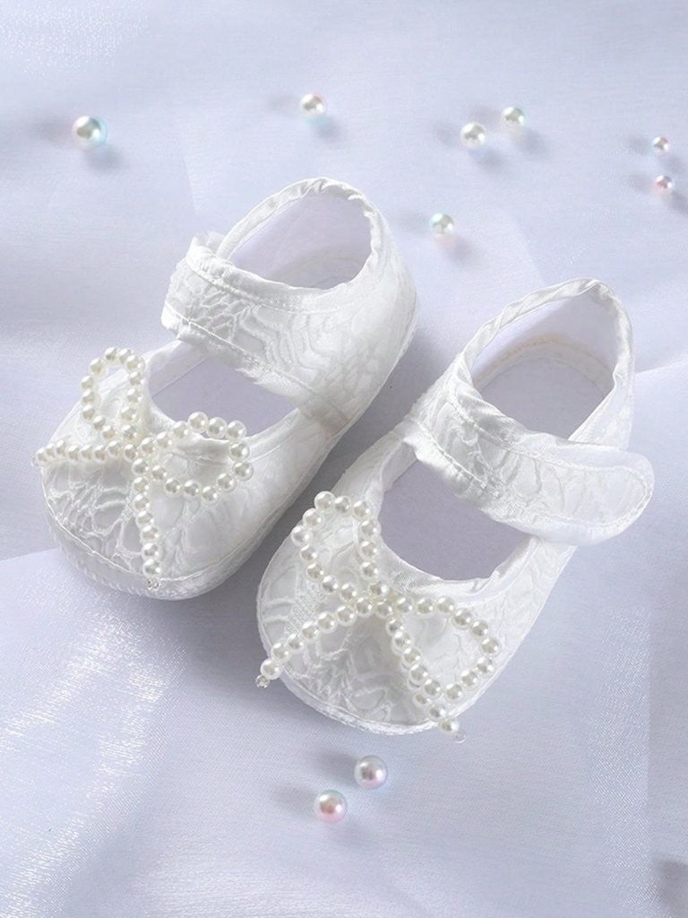 Baby Soft Sole Pearl Bow Flats