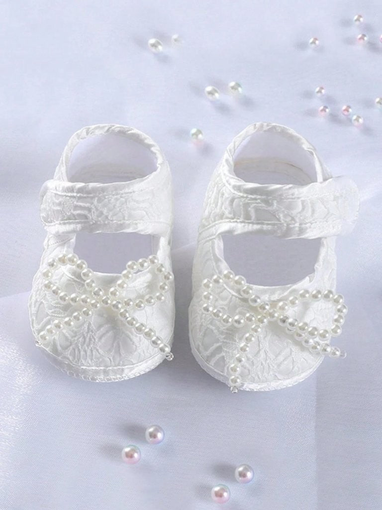 Baby Soft Sole Pearl Bow Flats