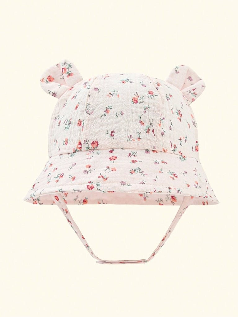 Baby 1 Piece Bunny Ear Bucket Hat 3-12 Months (select a colour)