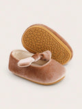 Baby Khaki Anti-Slip Velvet Flats