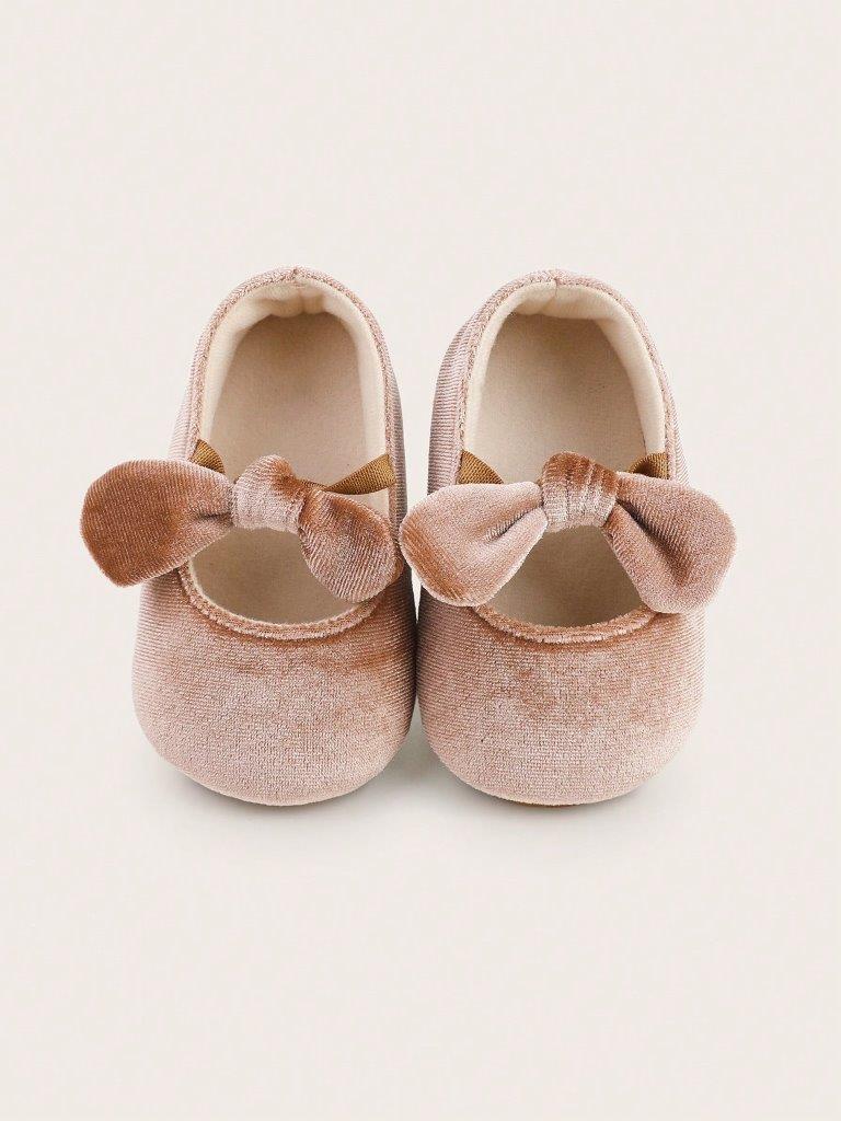 Baby Khaki Anti-Slip Velvet Flats