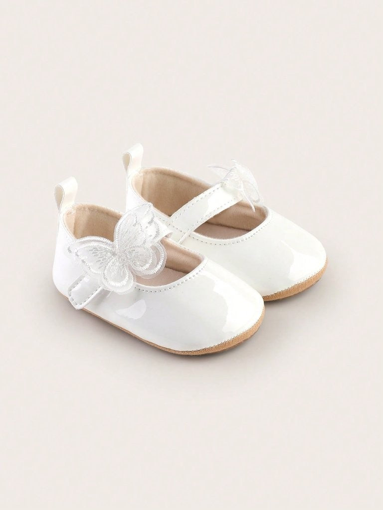 Baby Shiny Butterfly Side Strap Shoes