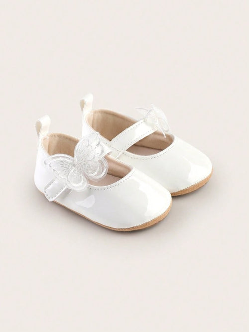 Baby Shiny Butterfly Side Strap Shoes