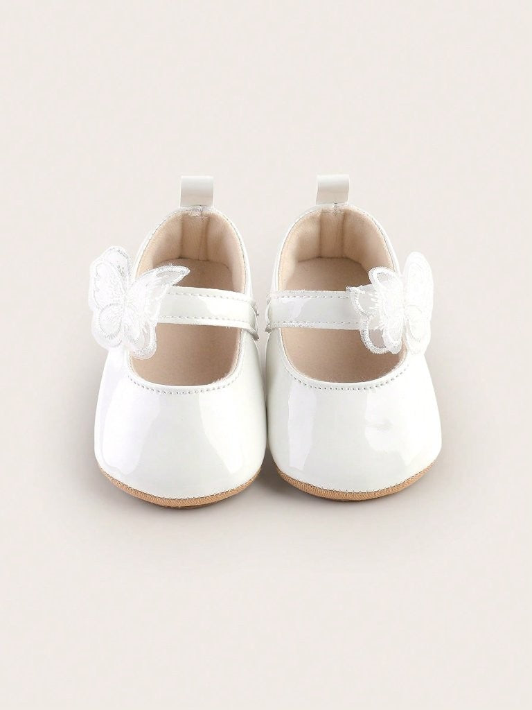 Baby Shiny Butterfly Side Strap Shoes