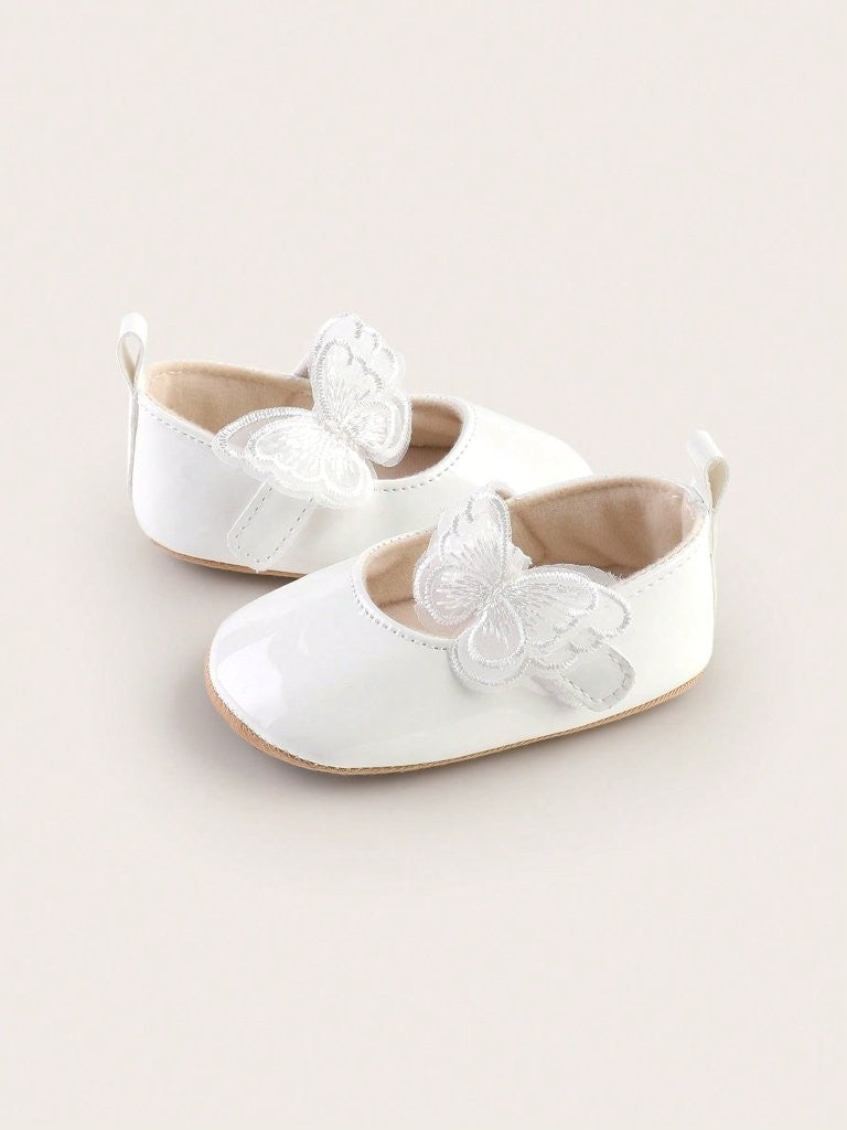 Baby Shiny Butterfly Side Strap Shoes