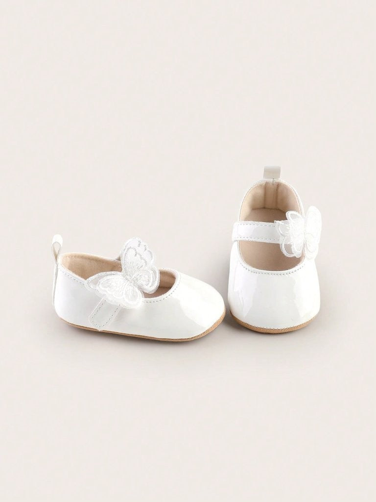 Baby Shiny Butterfly Side Strap Shoes