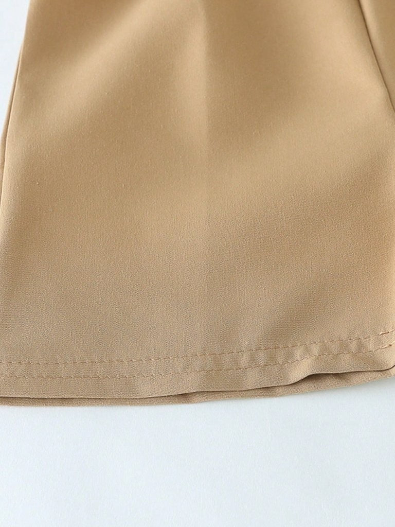 Baby Double Button Tee And Shorts Set Apricot