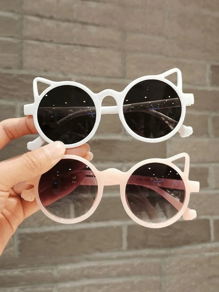Kids 2 Pair Kitten Ear Sunglasses White And Powder