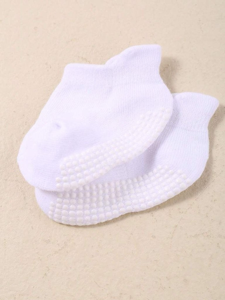 Baby One Pair Dotted Non Slip Socks White