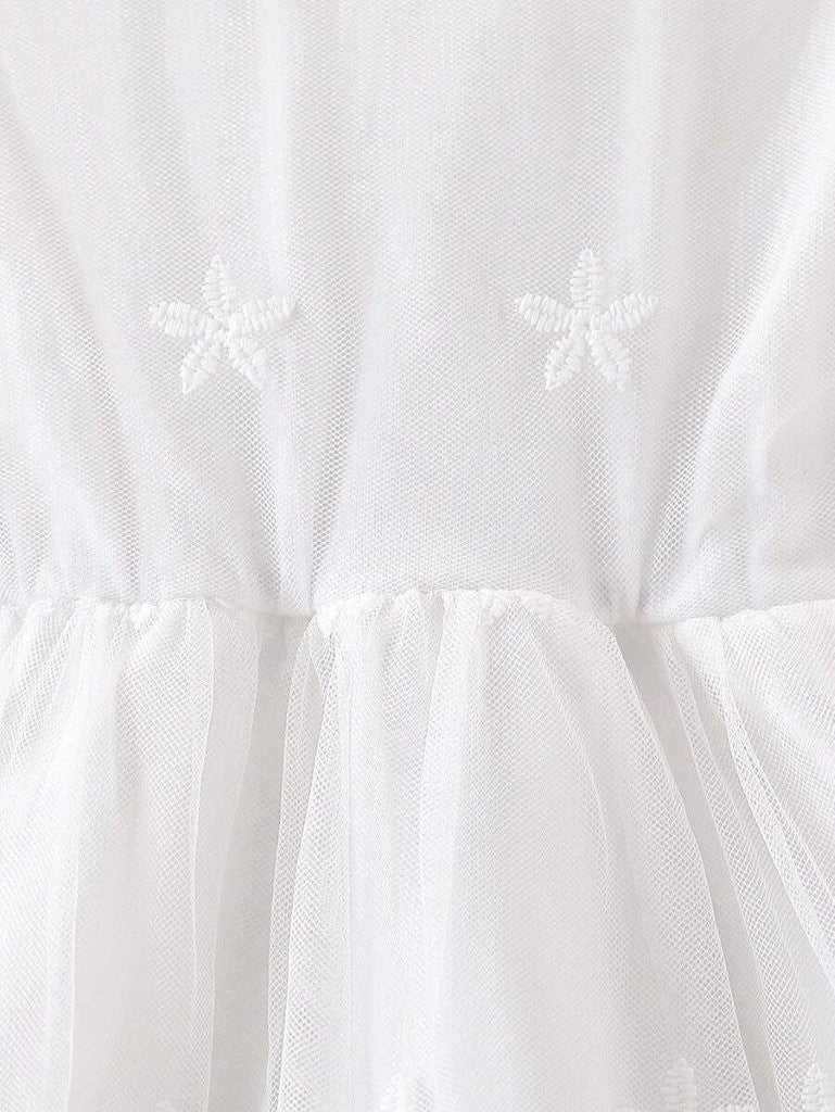 Baby White Elegant lace Pattern Dress
