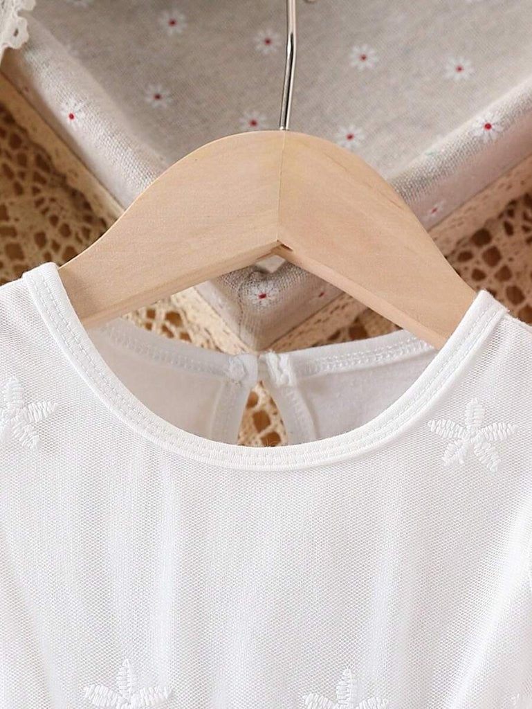Baby White Elegant lace Pattern Dress