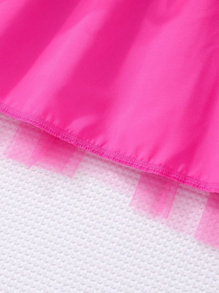 Toddler Girls Frilled Sleeve Hot Pink Dress