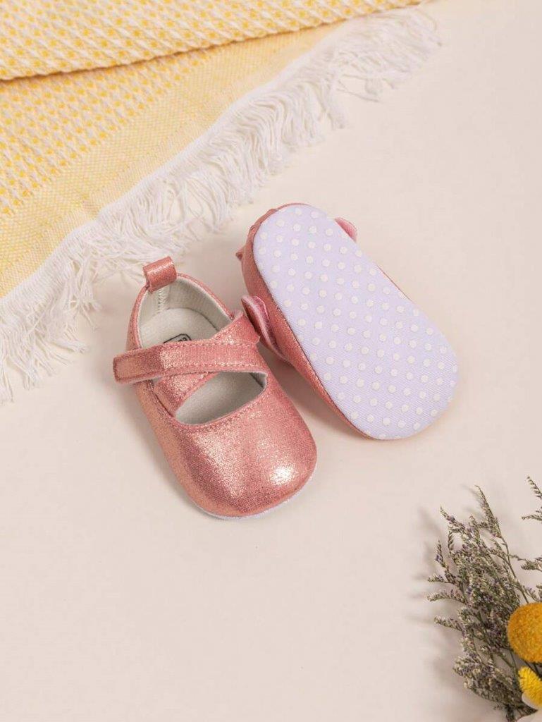 Baby Pink Criss Cross Strap Pumps