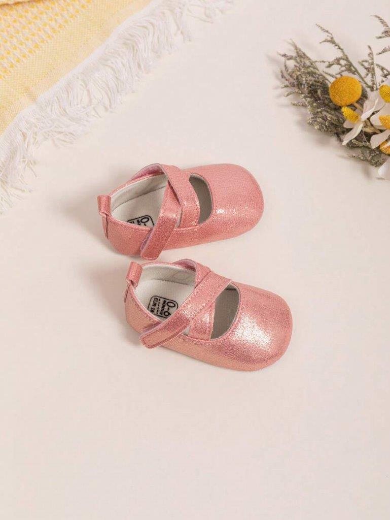 Baby Pink Criss Cross Strap Pumps