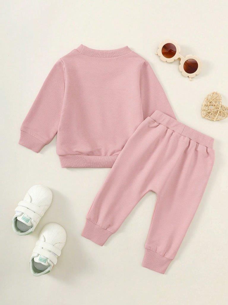 Baby Daddy's Girl Pink Pullover And Pants Set