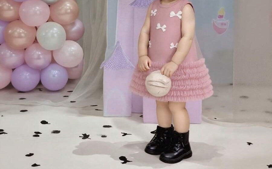 Baby Bow Ruffles Tulle Sleeveless Dress