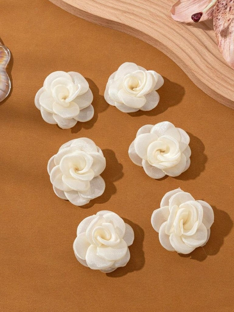 2 Piece Apricot Rose Hair Clips
