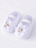 Baby Soft Diamante Flower Flats