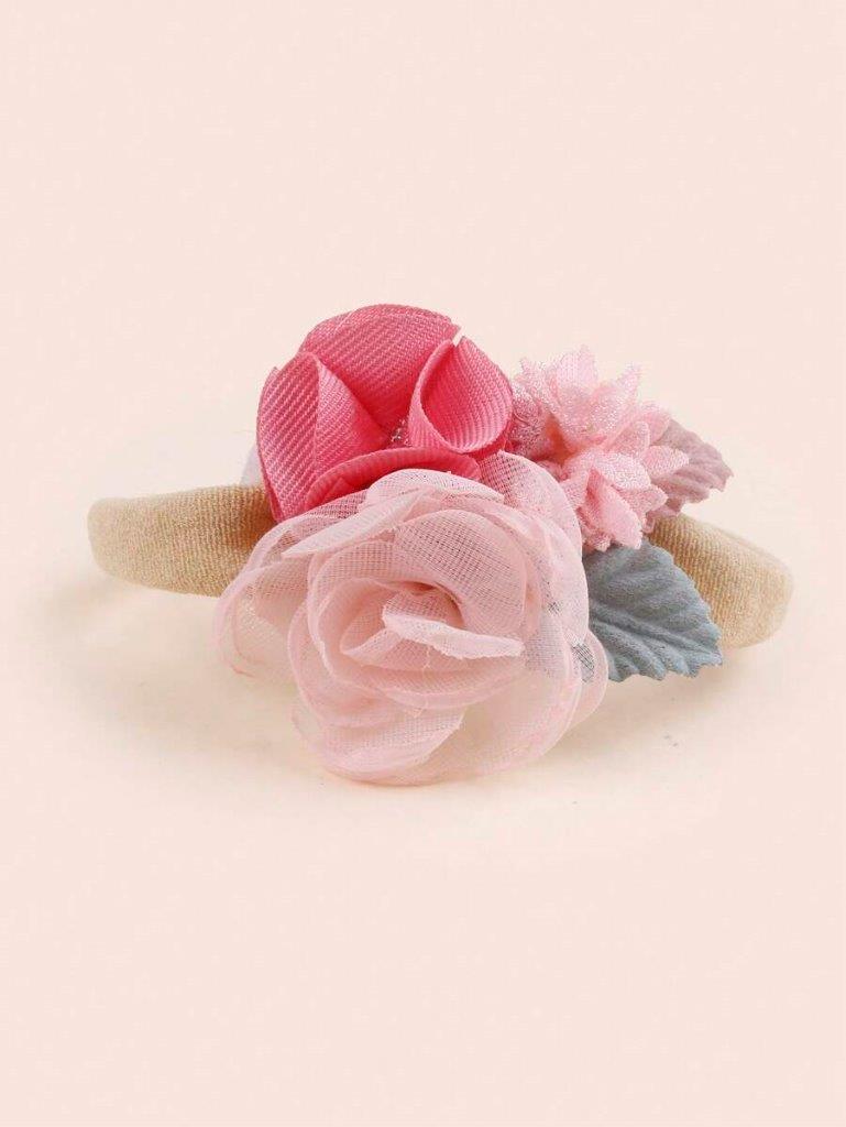 Baby 3 Piece Elegant Flower Headband Set Pink