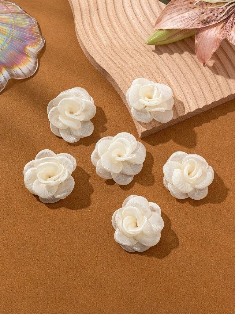 2 Piece Apricot Rose Hair Clips