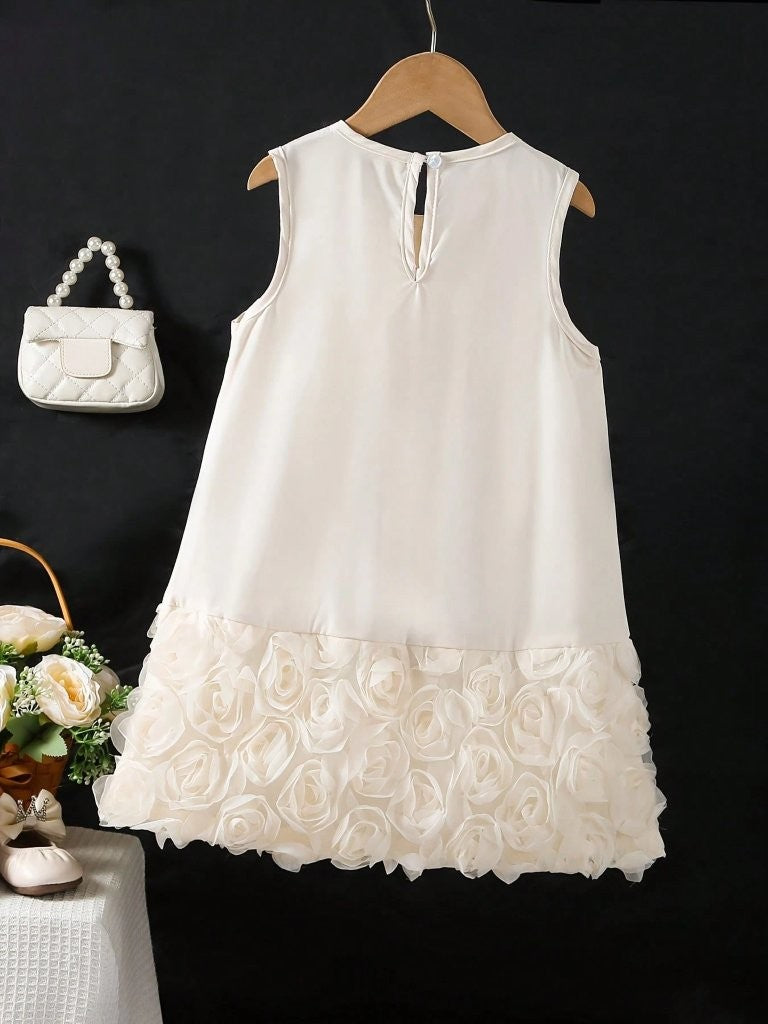 Toddler Girls Princess Style Rose Pattern Dress