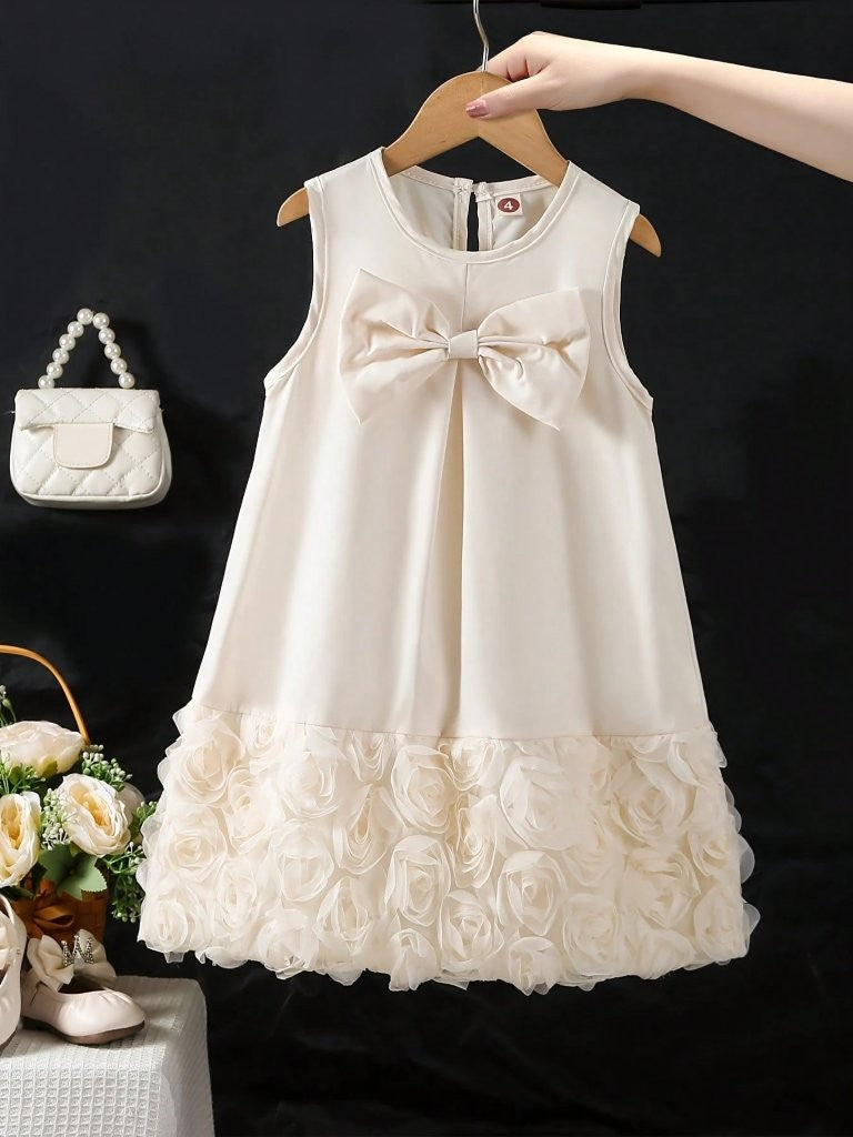 Toddler Girls Princess Style Rose Pattern Dress