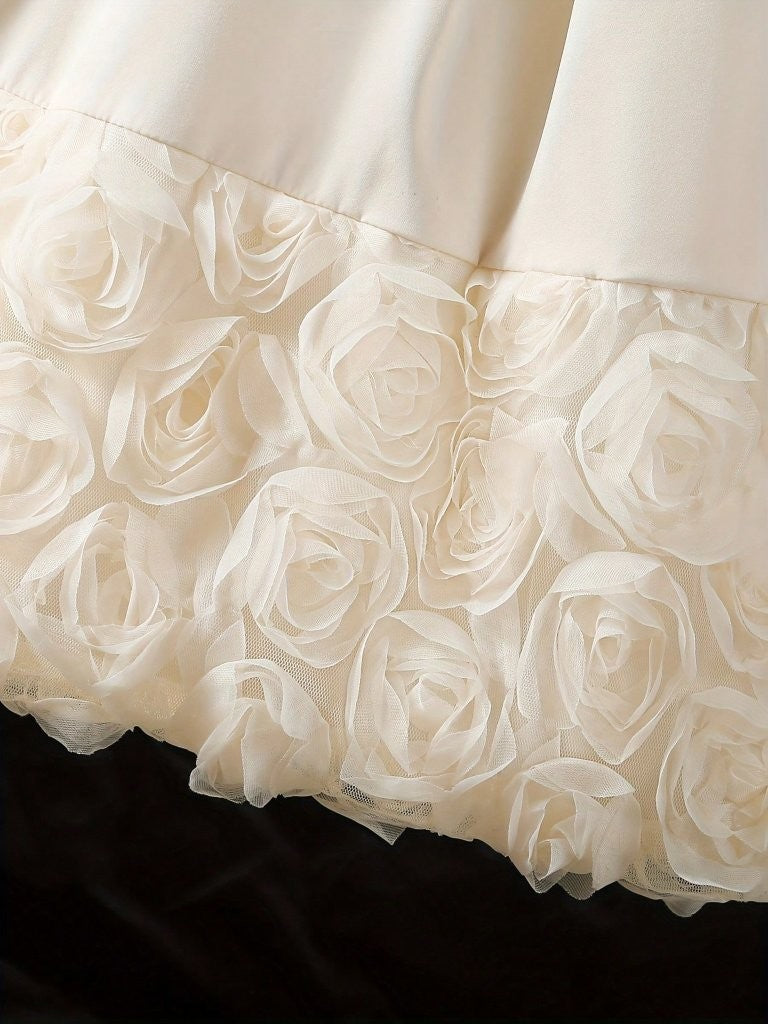 Toddler Girls Princess Style Rose Pattern Dress