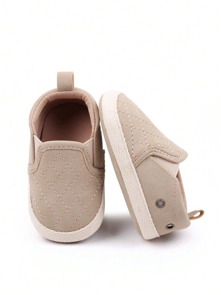 Baby Khaki Pattern Slip On Shoes