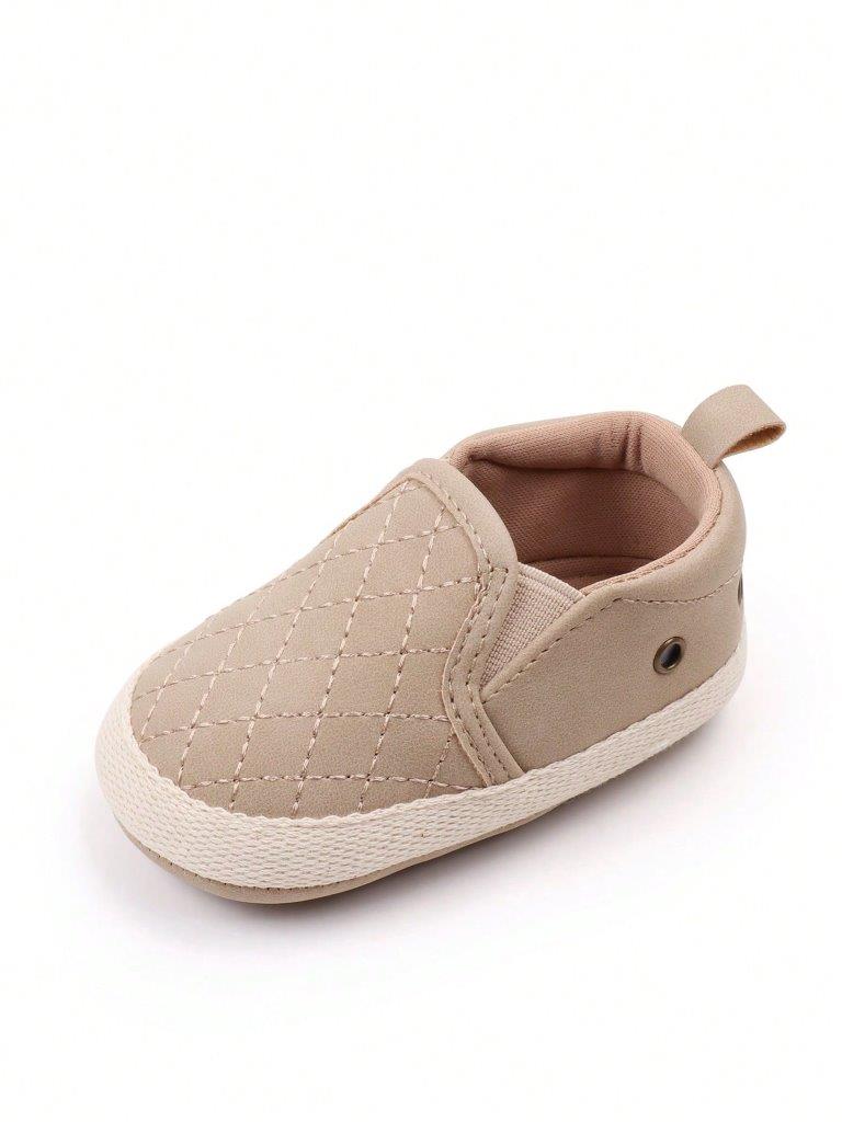 Baby Khaki Pattern Slip On Shoes