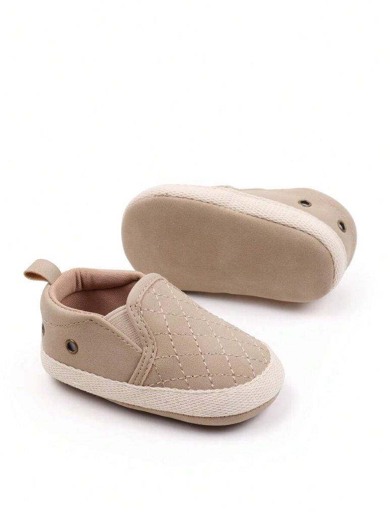 Baby Khaki Pattern Slip On Shoes