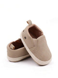 Baby Khaki Pattern Slip On Shoes