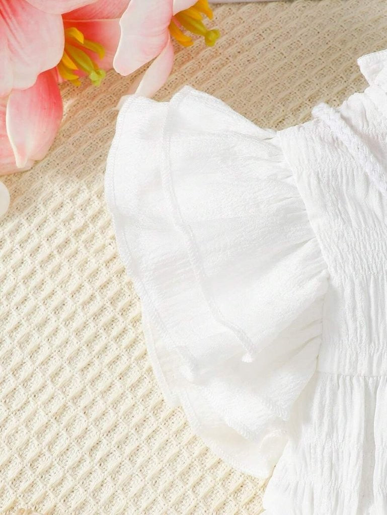 Baby 3 Piece Fashion Ruffle Top And Shorts With Bag Set
