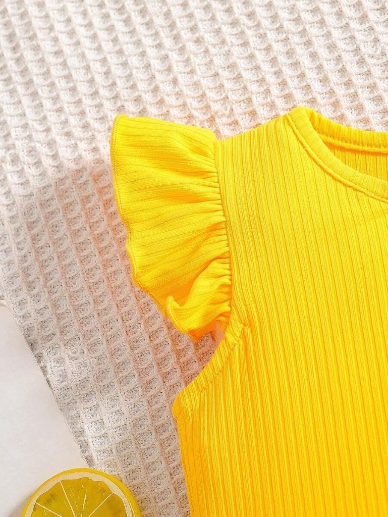 Baby Summer Lemon Print Short And Tee Set