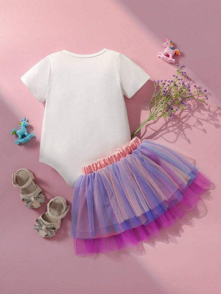 Baby 2 Piece One Year Old Unicorn Birthday Outfit