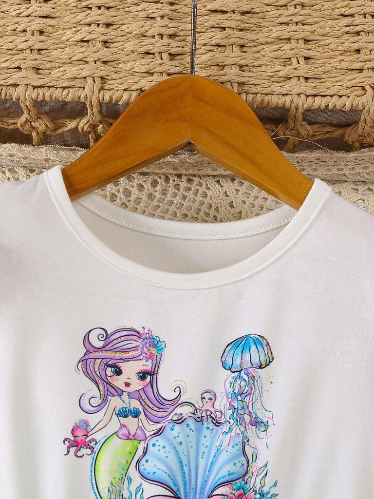 Baby Girls Mermaid Character Print Dress