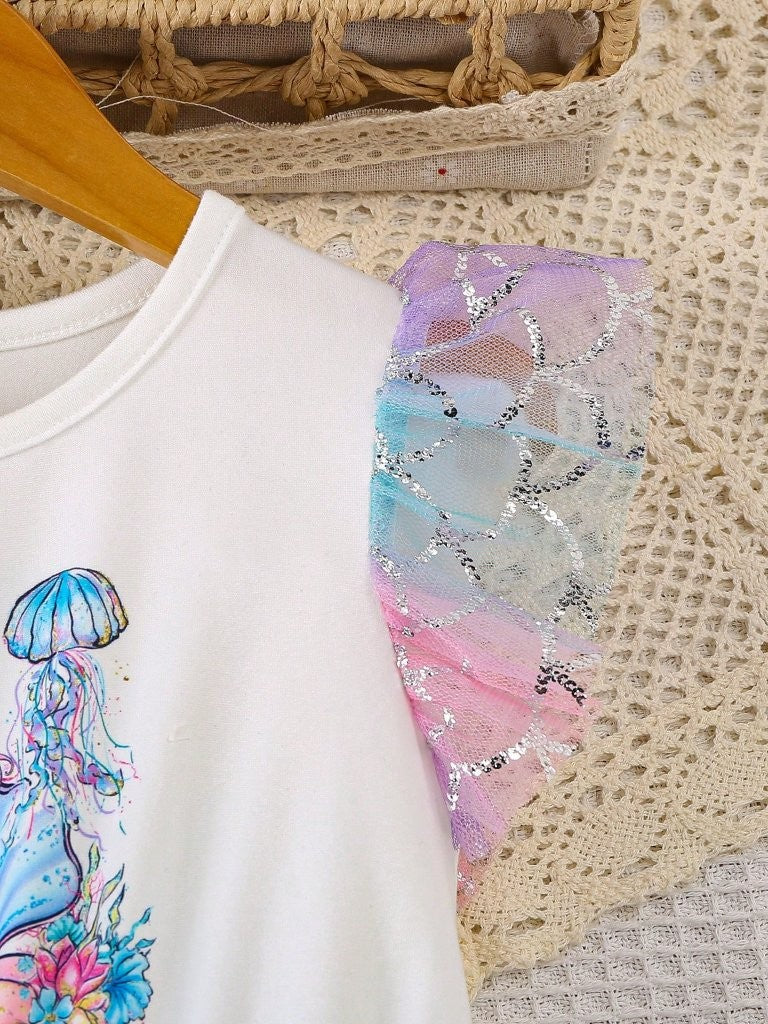 Baby Girls Mermaid Character Print Dress