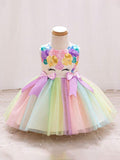 Baby Unicorn Colourful Yellow Princess Dress