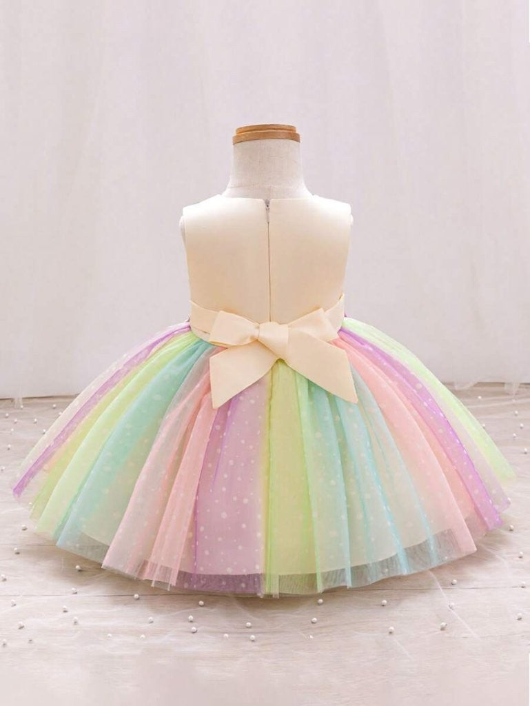 Baby Unicorn Colourful Yellow Princess Dress